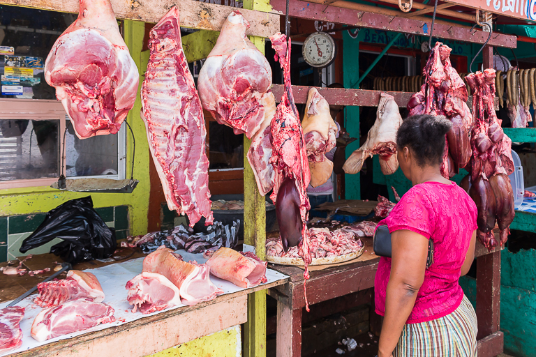 Entdeckungstour rund um Punta Cana | Wochenmarkt in Higuey - Fleischverkauf