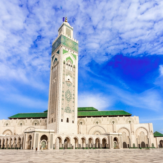 Die Hassan-II.-Moschee in Casablance zählt zu den größten Moscheen der Welt; Copyright saiko3p