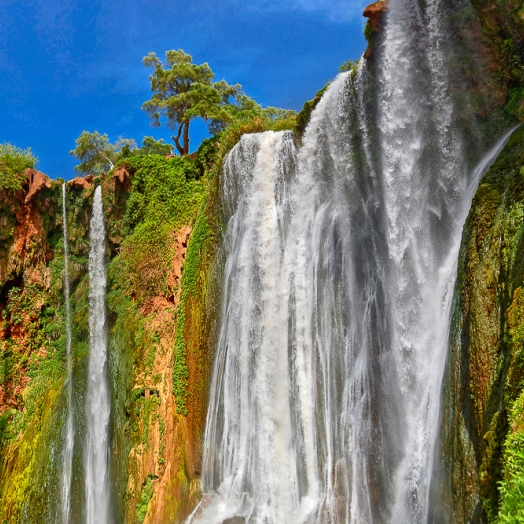 Die Ouzoud-Fälle sind die höchsten und schönsten Wasserfälle Marokkos; Copyright fotosaga